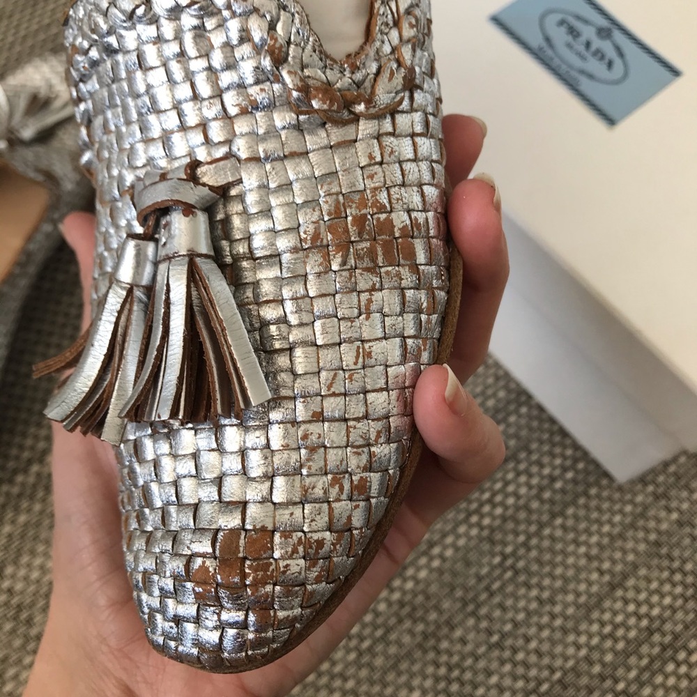 PRADA Silver Loafers - Picture 12 of 14